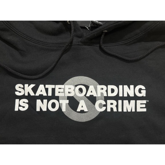 Y2K NHS Skateboarding Is Not A Crime Black Hoodie Size XL - Picture 5 of 7